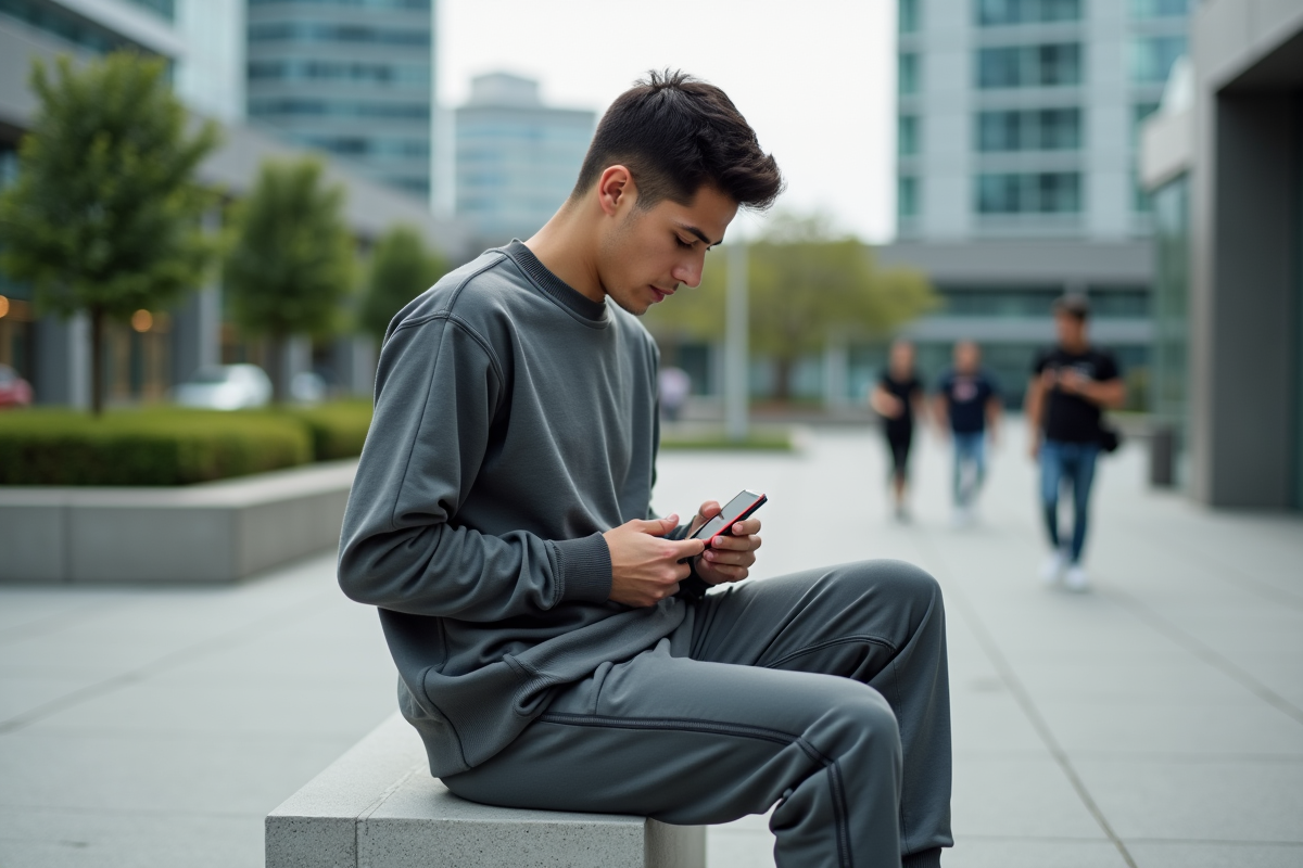 Jeune homme regardant l